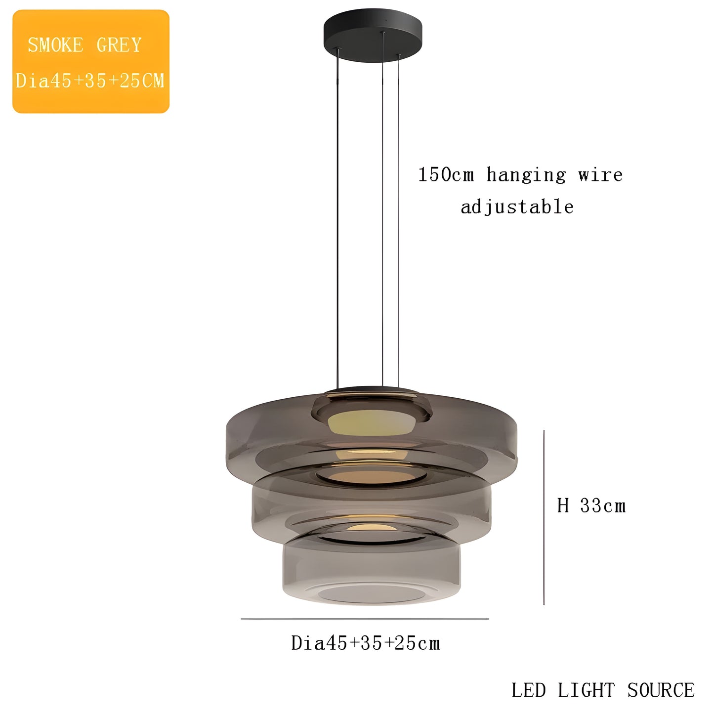 Strata Smoked Glass Pendant Light - Modefinity