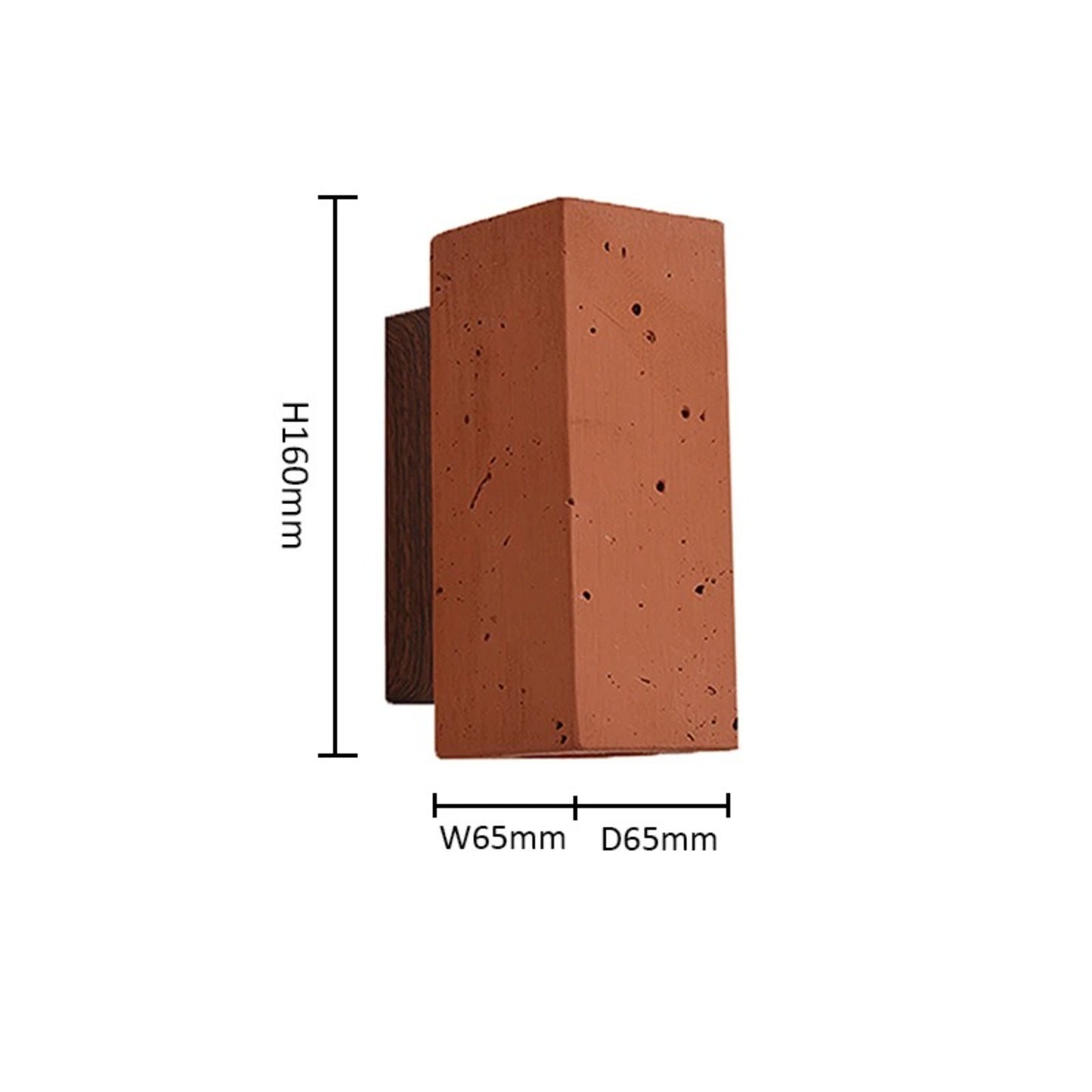Terracotta Minimalist Wall Light – Modern Rustic Cylinder & Cube Design - Modefinity