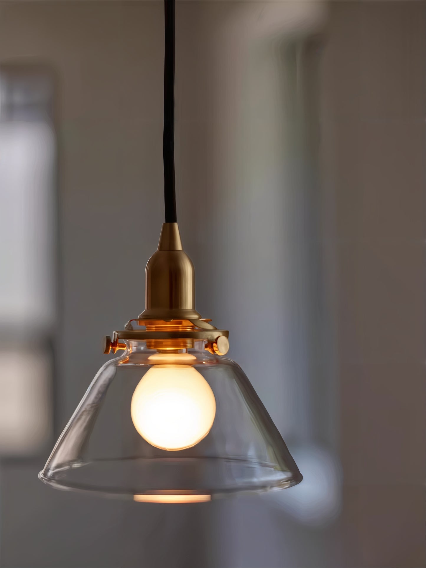 Vintage Brass And Glass Pendant Light - Modefinity