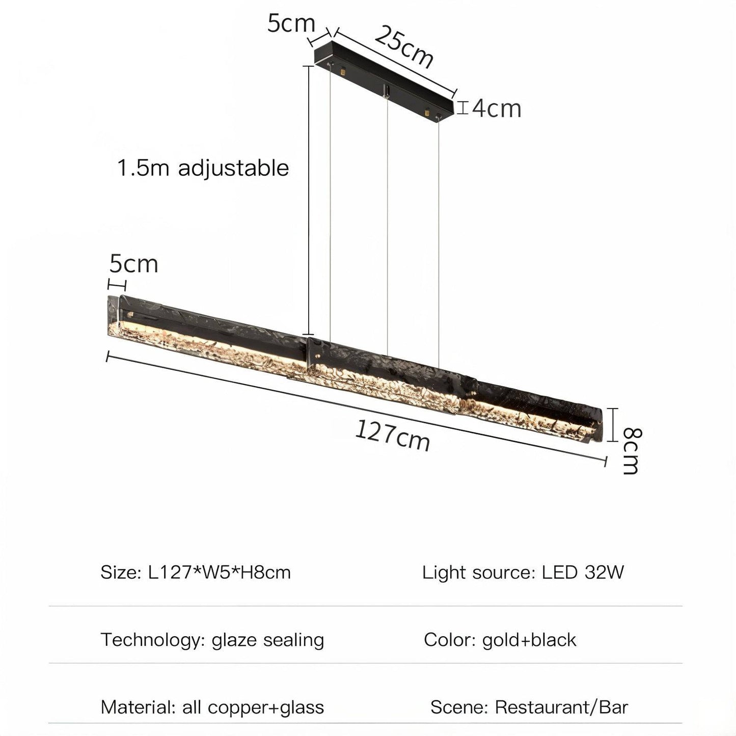 Modern Elegance Luxury Linear Crystal Pendant Light - Modefinity