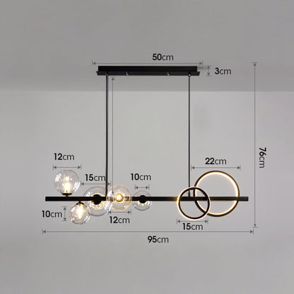 Modern Chandelier With Bubbles and LED RING - 2LCH6 - Modefinity