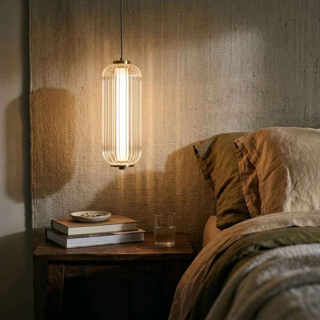 Elegant Fluted Glass Pendant Light
