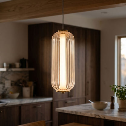 Elegant Fluted Glass Pendant Light