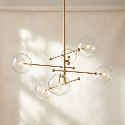 Contemporary Chandelier With Clear Globe Bubbles - 1GCH1