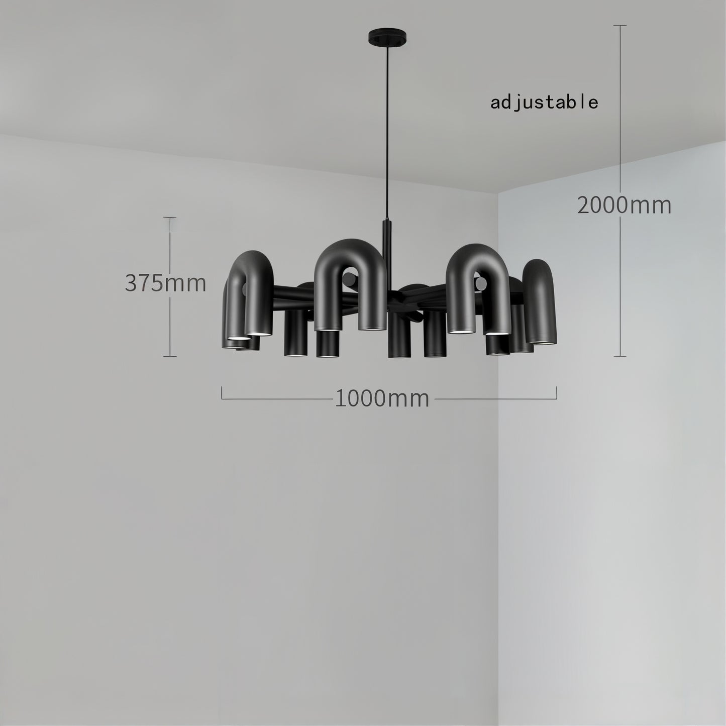 U-shaped Art Pendant Lamp for Home Decor - Modefinity