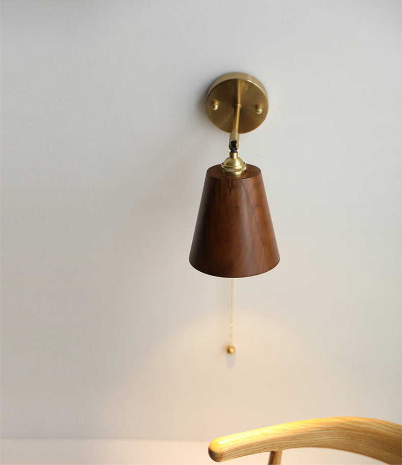 Wood Brass Wall Light - 127WL - Modefinity