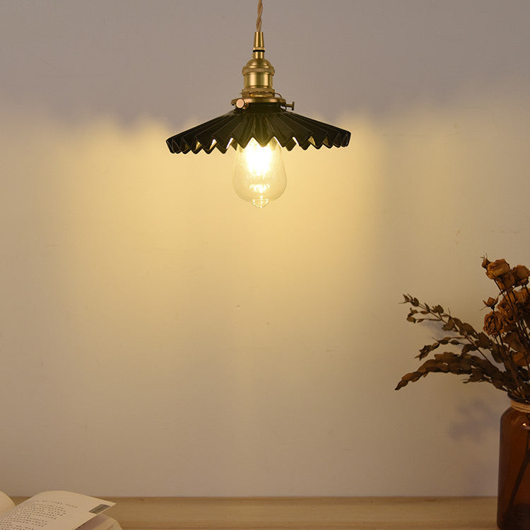 Fluted Ceramic Brass Pendant Light - 121PL - Modefinity