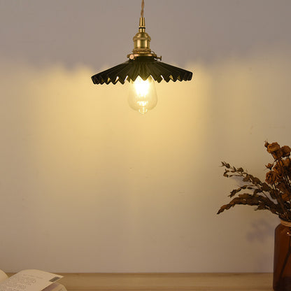 Fluted Ceramic Brass Pendant Light - 121PL - Modefinity