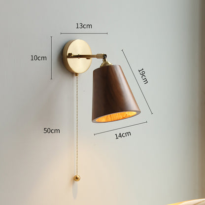 Wood Brass Wall Light - 127WL - Modefinity