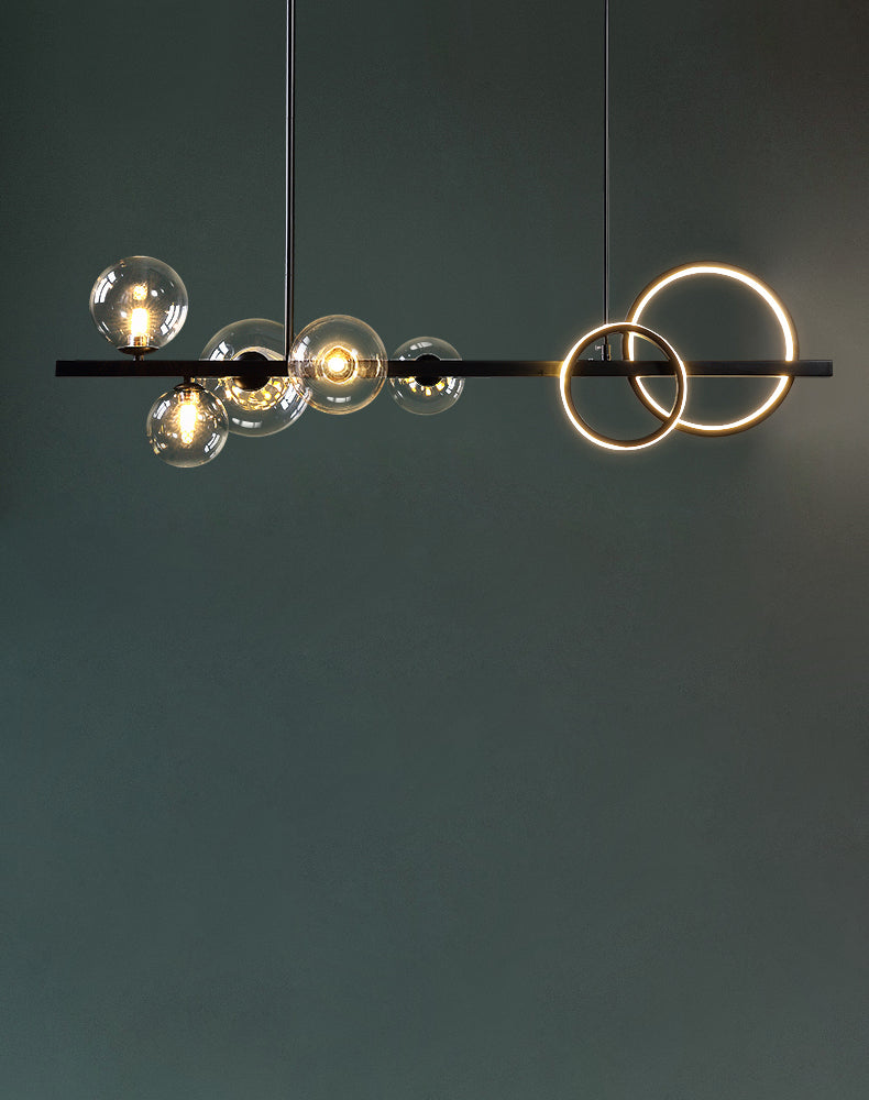 Modern Chandelier With Bubbles and LED RING - 2LCH6 - Modefinity