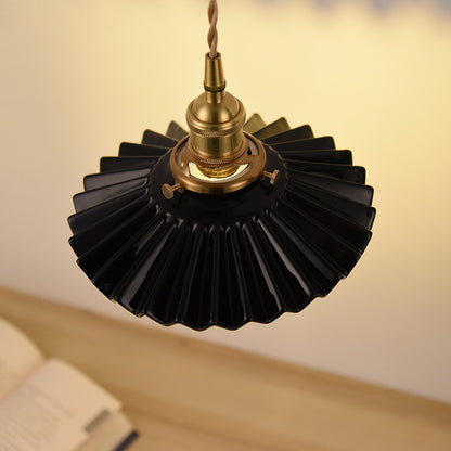 Fluted Ceramic Brass Pendant Light - 121PL - Modefinity