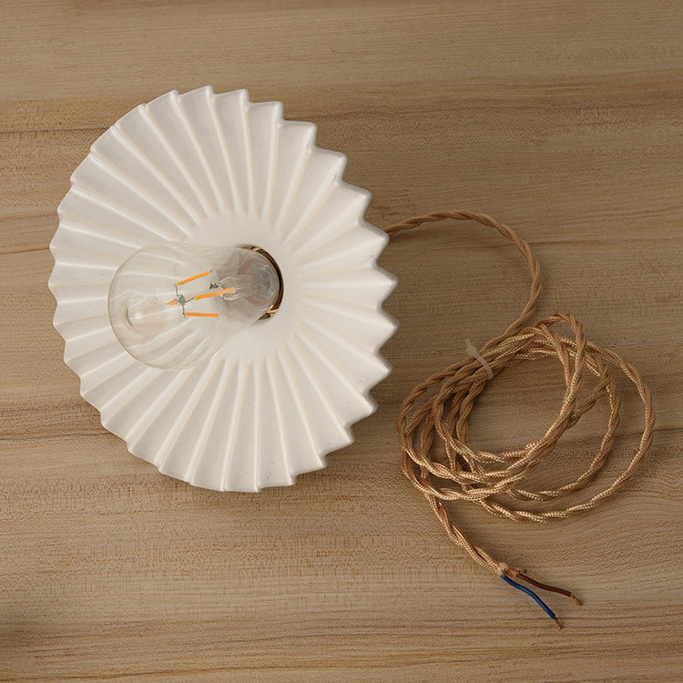 Fluted Ceramic Brass Pendant Light - 121PL - Modefinity