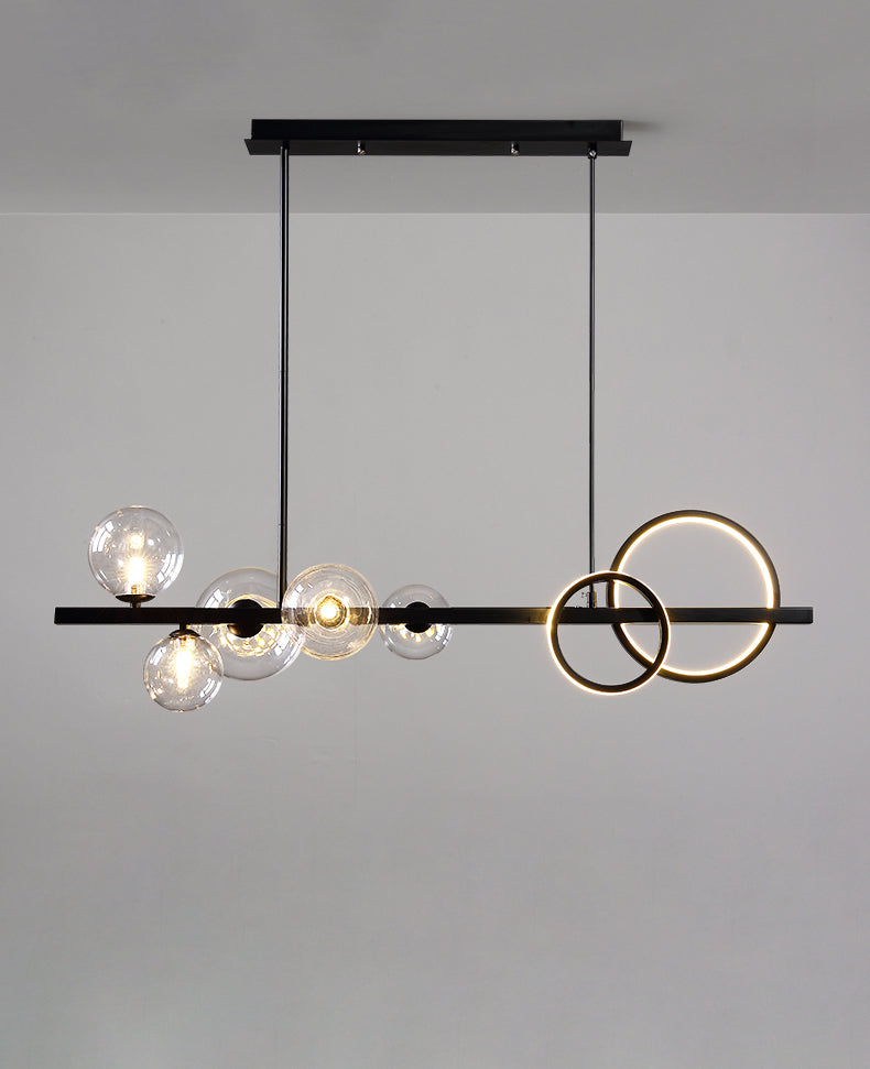 Modern Chandelier With Bubbles and LED RING - 2LCH6 - Modefinity