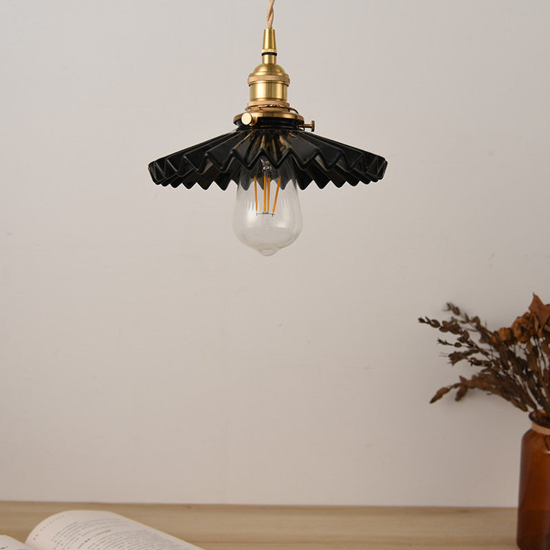 Fluted Ceramic Brass Pendant Light - 121PL - Modefinity