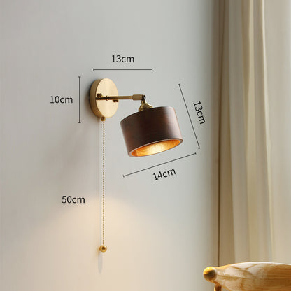 Wood Brass Wall Light - 127WL - Modefinity