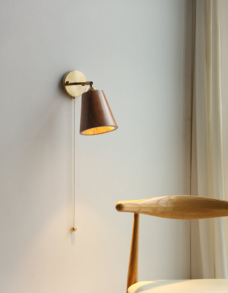 Wood Brass Wall Light - 127WL - Modefinity