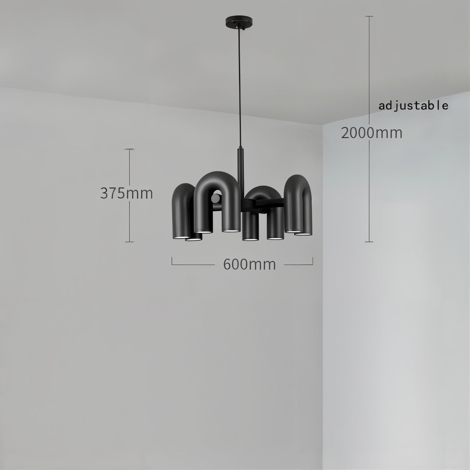 U-shaped Art Pendant Lamp for Home Decor - Modefinity