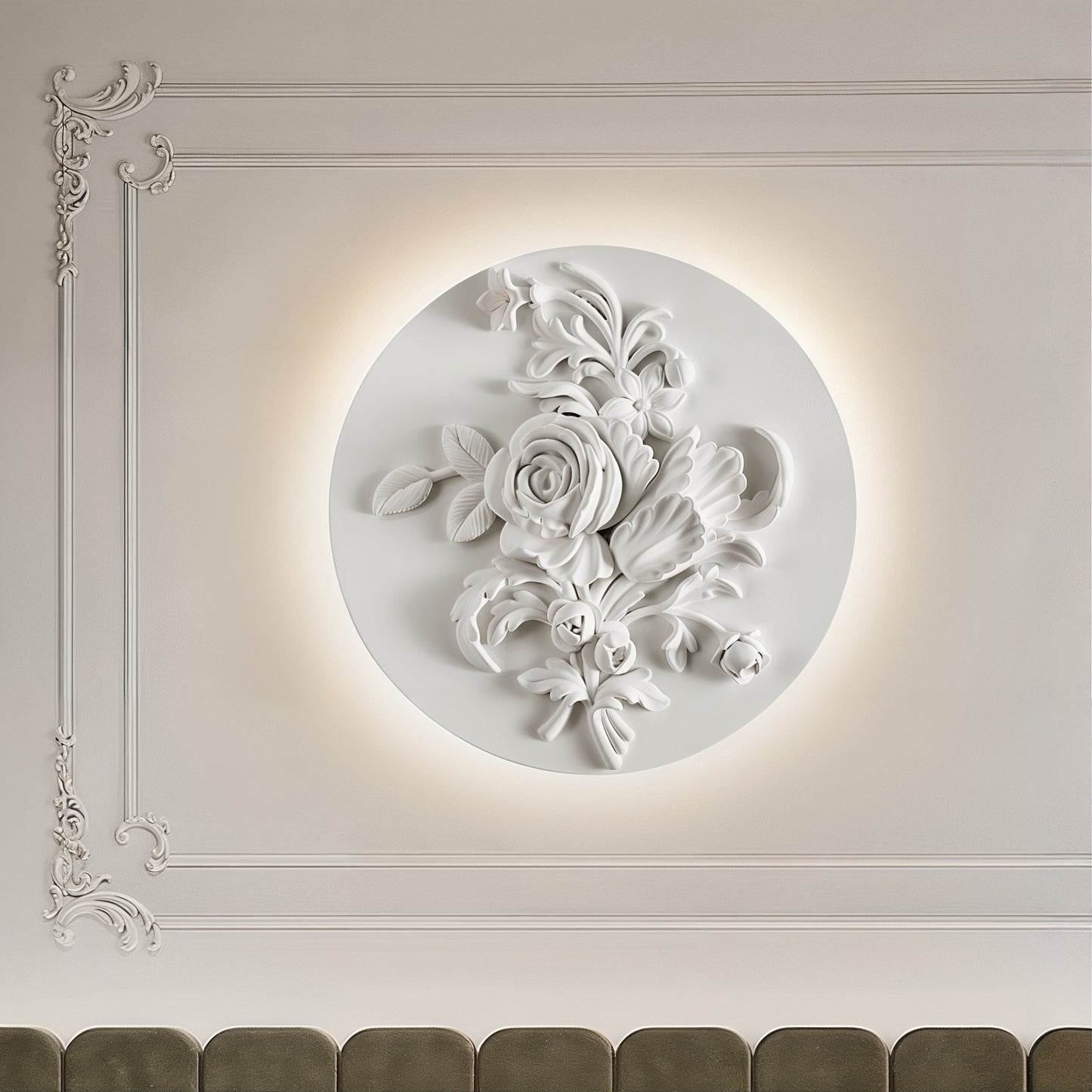 Baroque Floral Medallion Wall Light