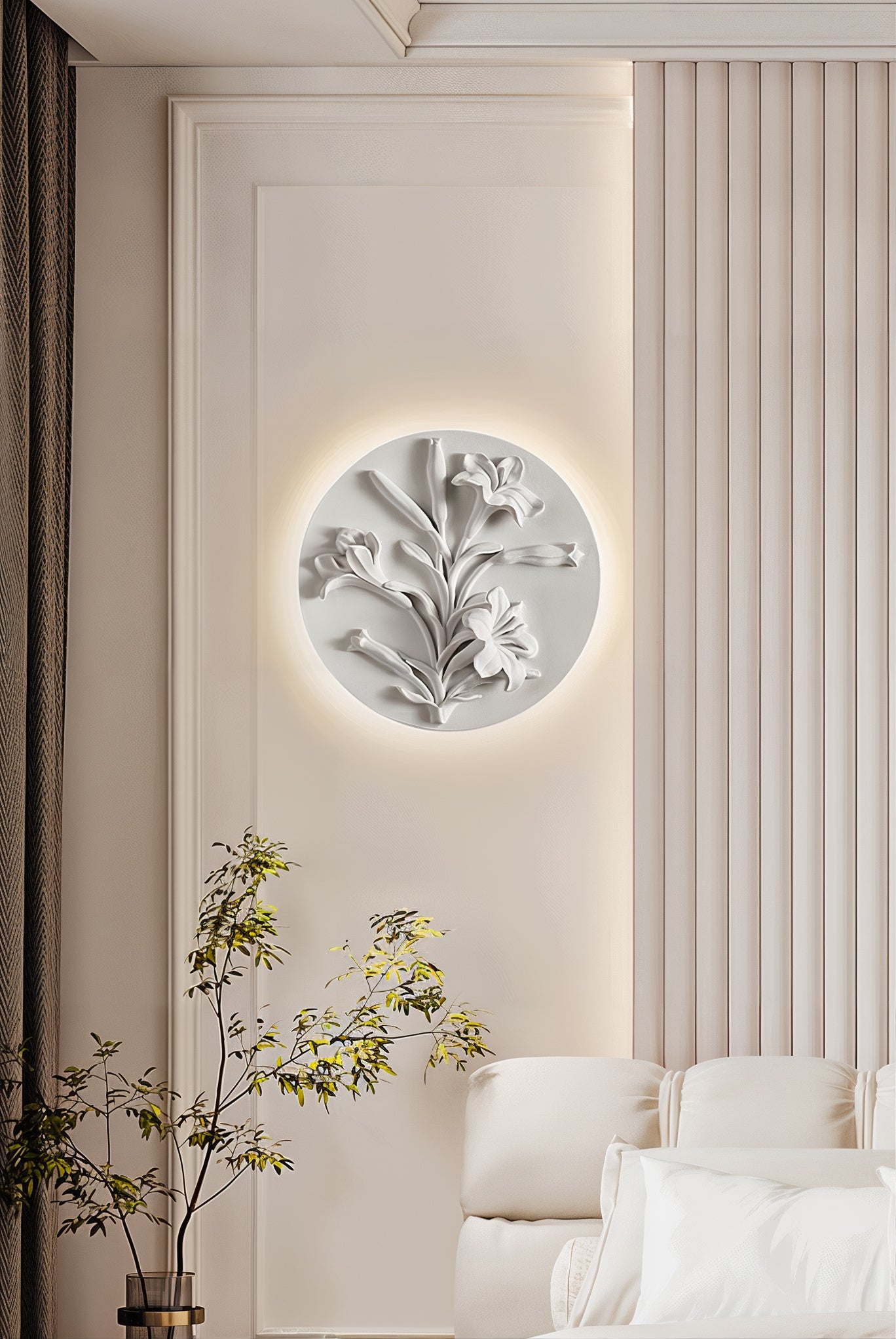 Baroque Floral Medallion Wall Light