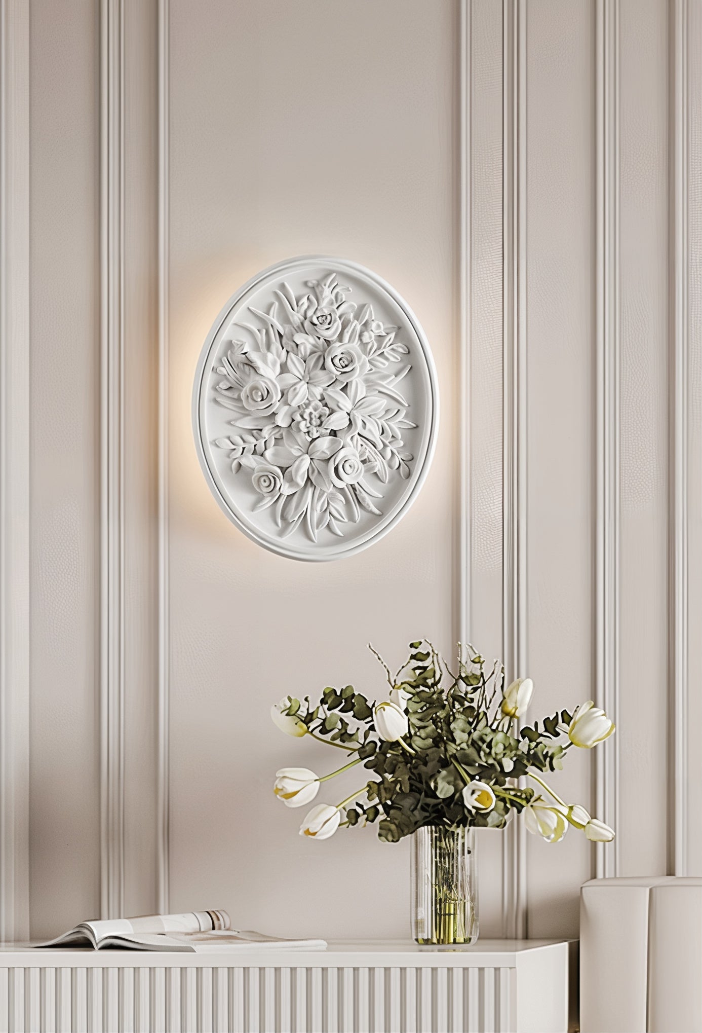 Baroque Floral Medallion Wall Light