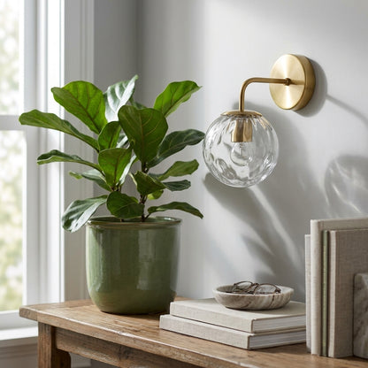 Glass Globe Black Brass Wall Light - 207GBWL - Modefinity