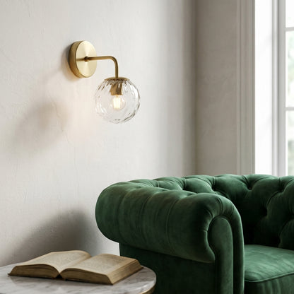 Glass Globe Black Brass Wall Light - 207GBWL - Modefinity