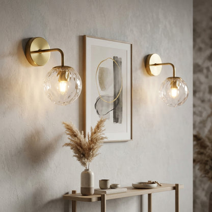 Glass Globe Black Brass Wall Light - 207GBWL - Modefinity