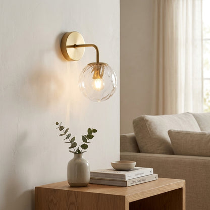 Glass Globe Black Brass Wall Light - 207GBWL - Modefinity