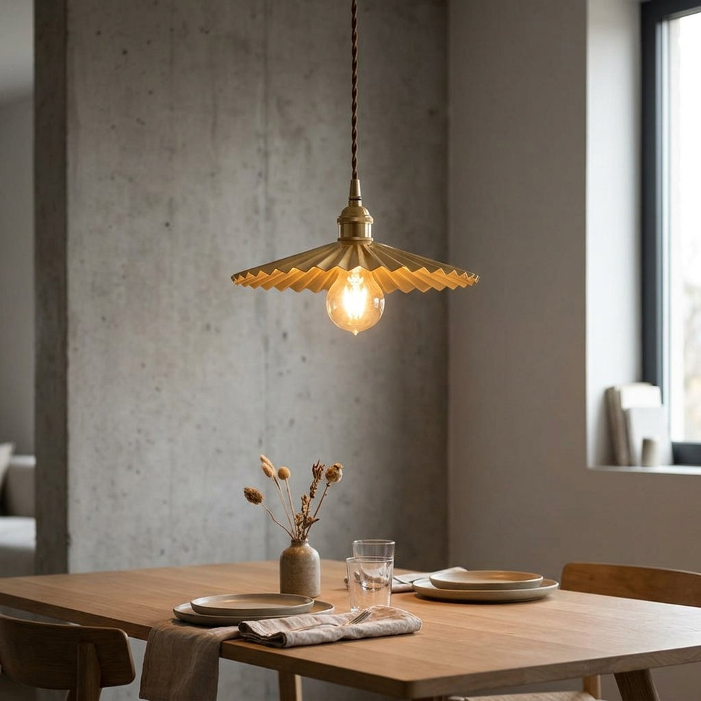 Fluted Brass Pendant Light - 102PL - Modefinity
