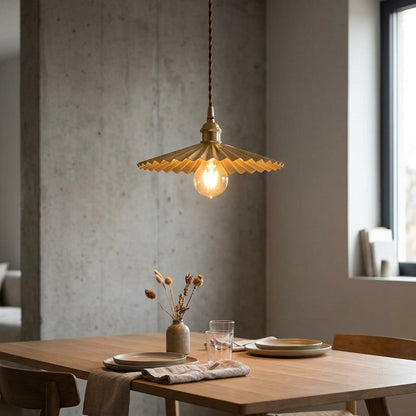 Fluted Brass Pendant Light - 102PL - Modefinity