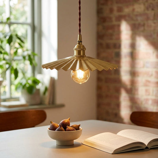 Fluted Brass Pendant Light - 102PL - Modefinity