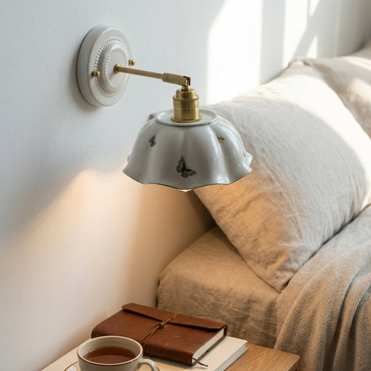 Flower Shape Ceramic Wall Sconce - 108CWP - Modefinity
