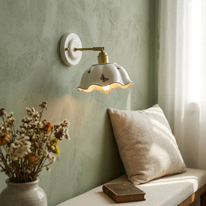 Flower Shape Ceramic Wall Sconce - 108CWP - Modefinity