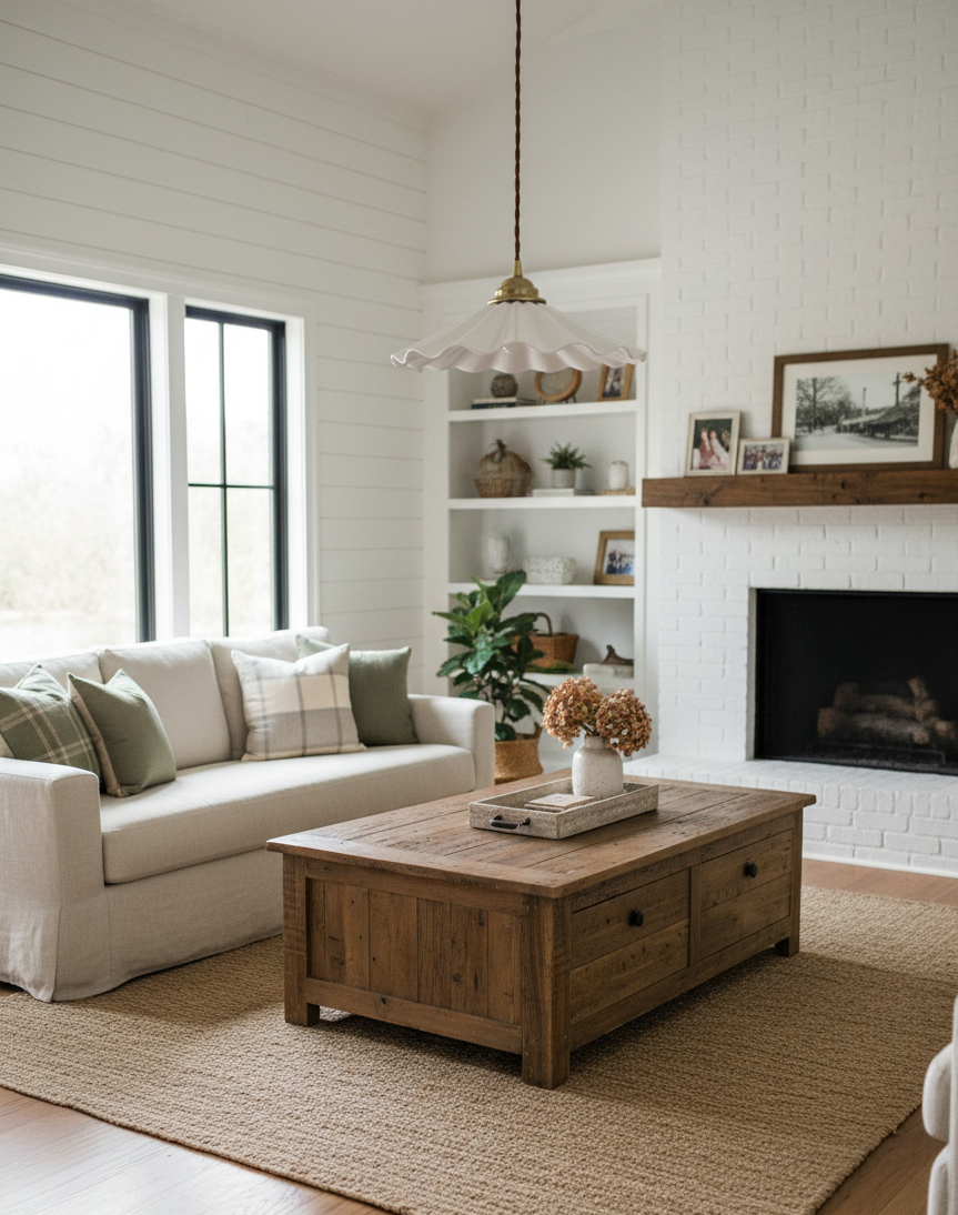 Elegant Wave Pendant Light with Brass Socket & Brown Cord – Soft Ivory Ceramic Shade - Modefinity