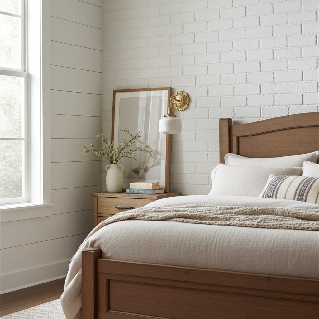 Antique Brass Wall Sconce with White Ceramic Shade - Rustic Style