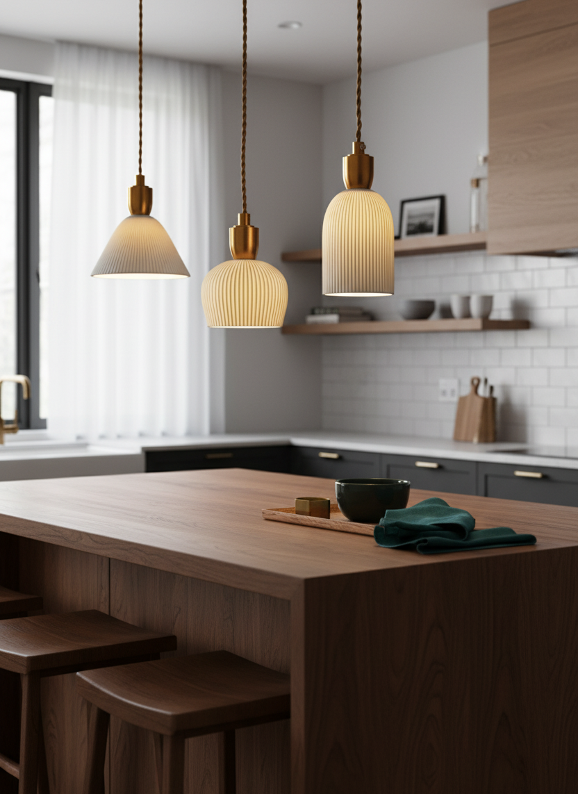 Japandi Style Ceramic Pendant Light - 201CPL - Modefinity