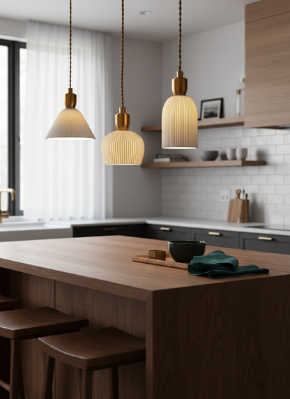 Japandi Style Ceramic Pendant Light - 201CPL - Modefinity