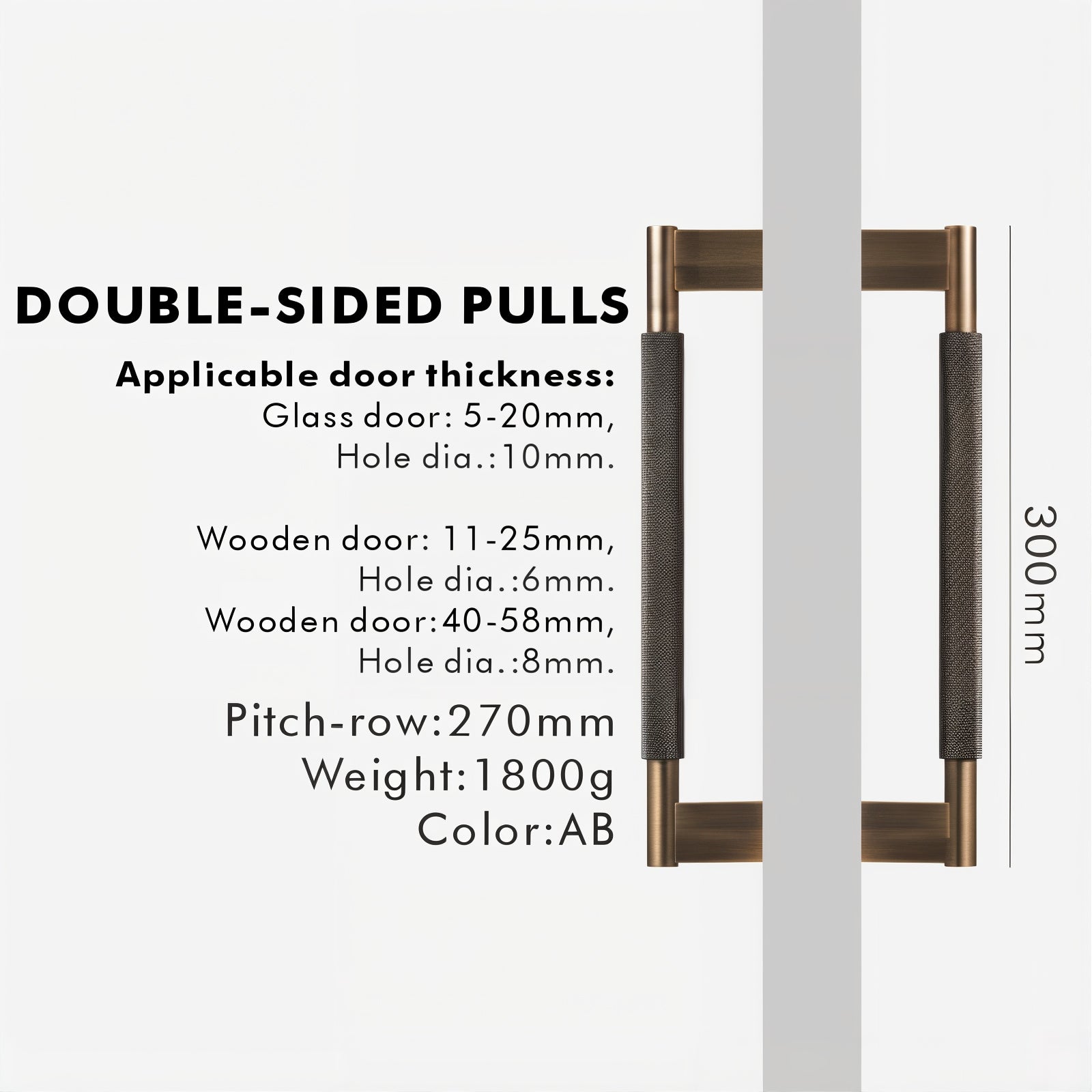 Double Sided Brass Pull Handle - Modefinity