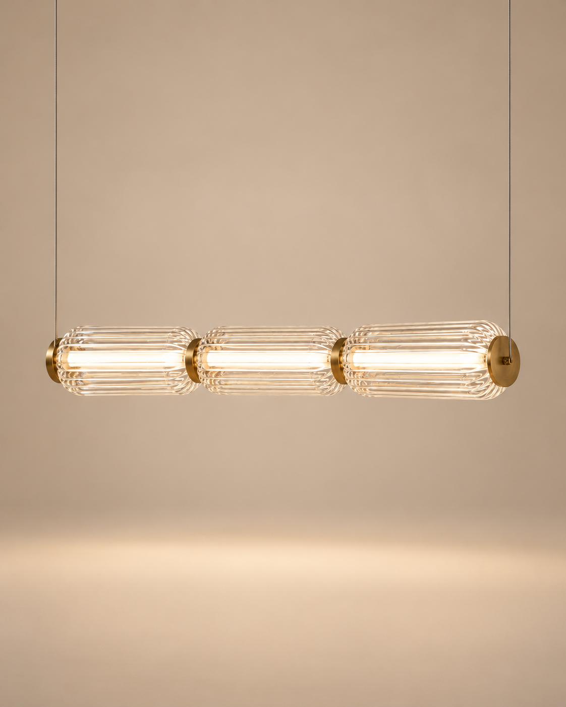 Elegant Fluted Glass Pendant Light