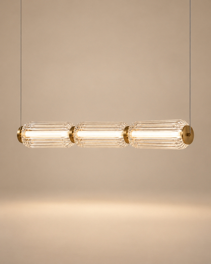 Elegant Fluted Glass Pendant Light