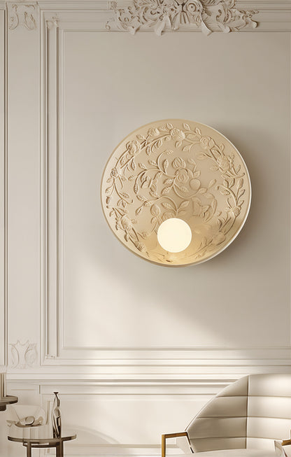 Floral Embossed Decorative Wall Light