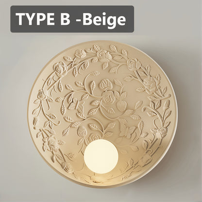 Floral Embossed Decorative Wall Light