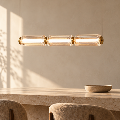 Elegant Fluted Glass Pendant Light