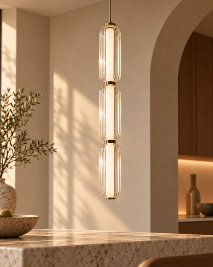 Elegant Fluted Glass Pendant Light