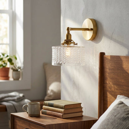 Glass Brass Wall Light - 221GBWL - Modefinity