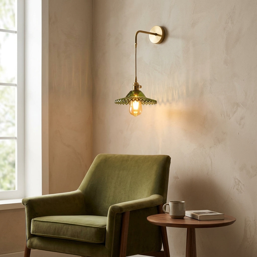 Flower Glass Brass Wall Light - 206GBWL - Modefinity