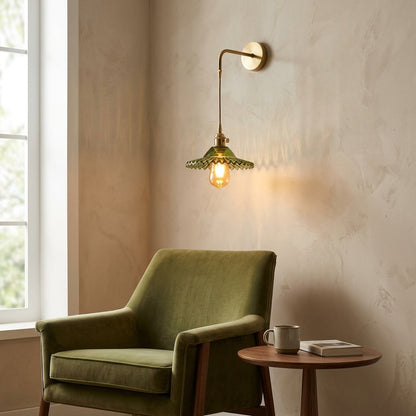 Flower Glass Brass Wall Light - 206GBWL - Modefinity
