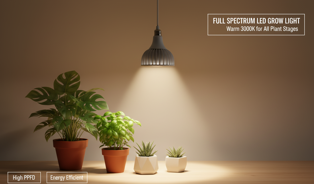 LED Grow Light Bulb for Indoor Plants — Full Spectrum Grow Lamp for Seedlings & Vegetables