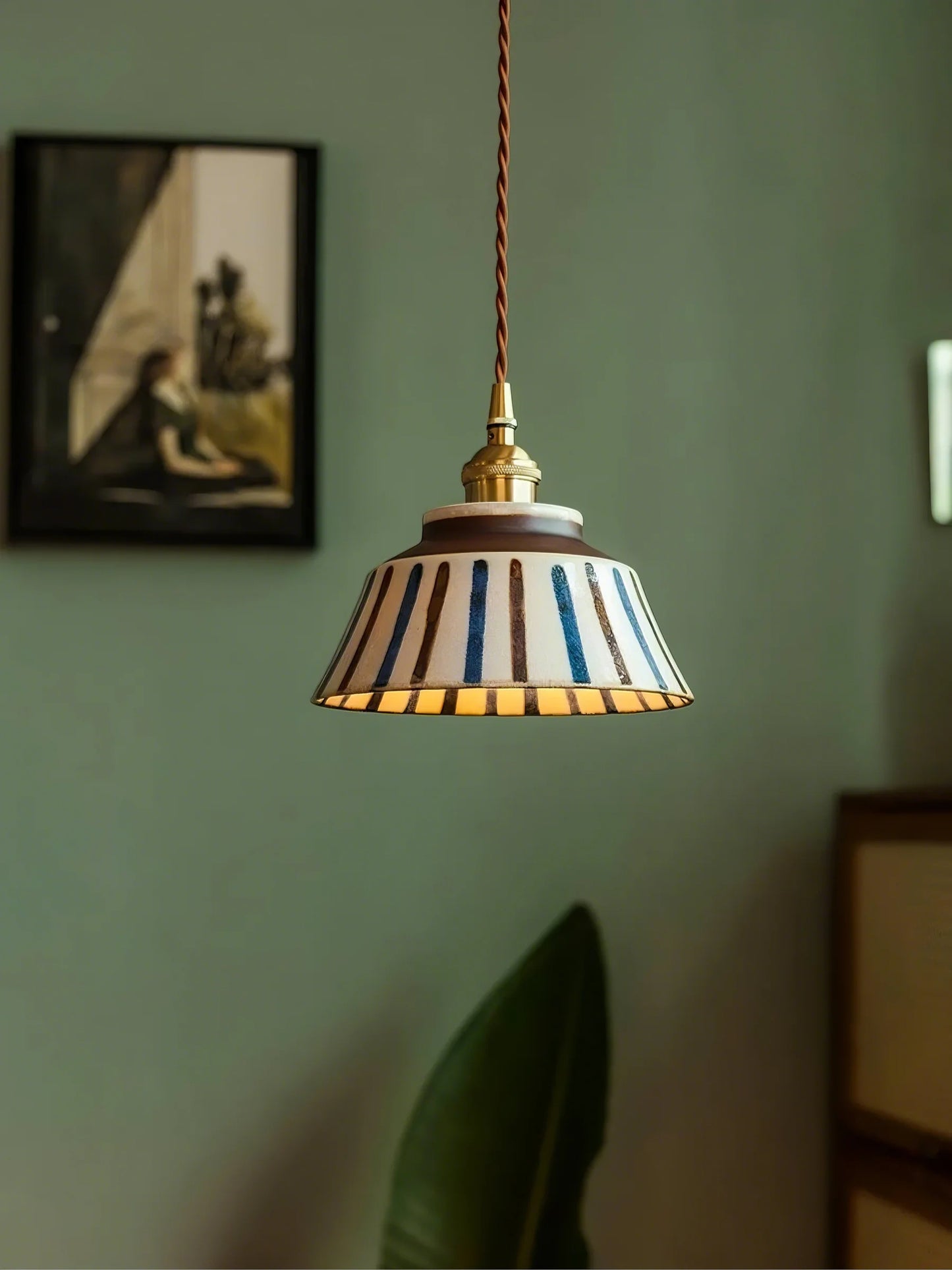 Hand-Painted Ceramic Pendant Light - Modefinity