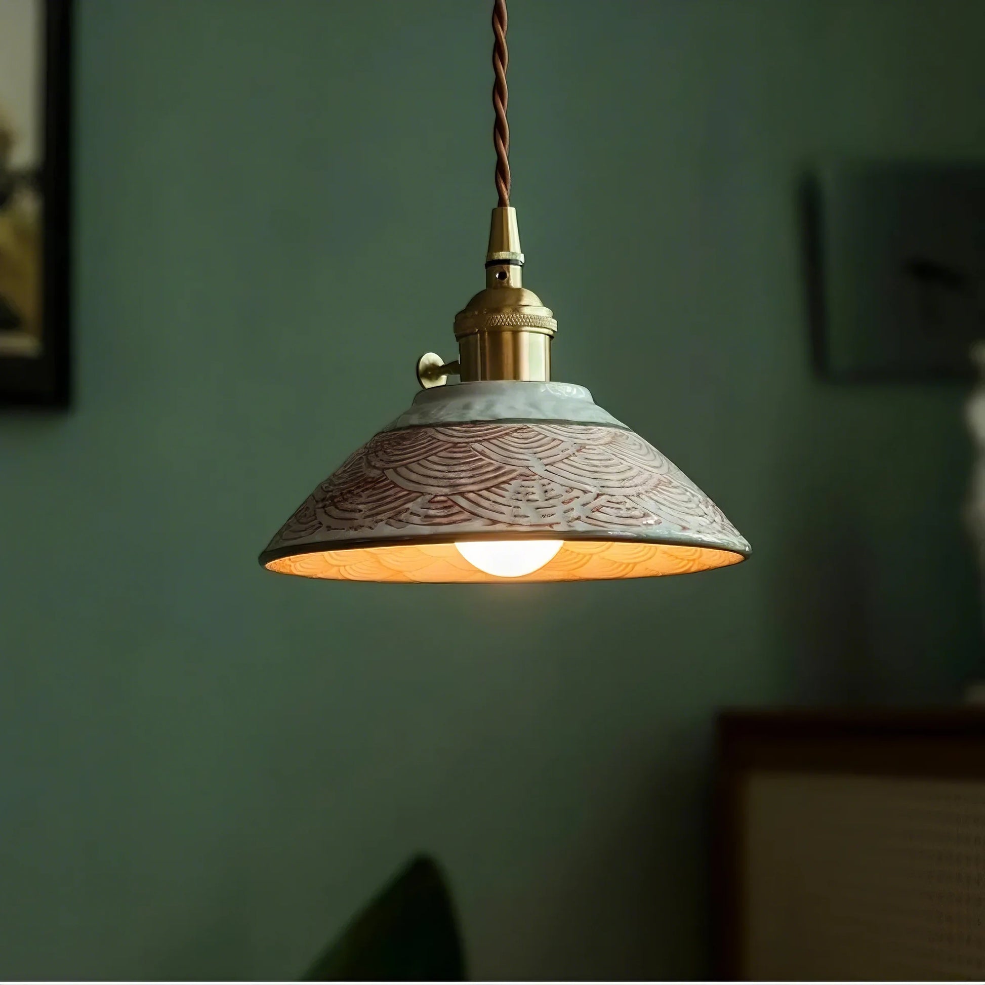 Hand-Painted Ceramic Pendant Light - Modefinity